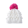 Hand Knit Winter Warm Acrylic Pom Pom Beanie